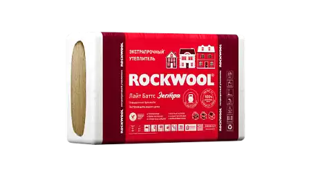 Теплоизоляционная экстрапрочная плита из натуральной каменной ваты Rockwool Лайт Баттс Экстра 50, 1000х600, упаковка 0,24 м3 (8 плит)