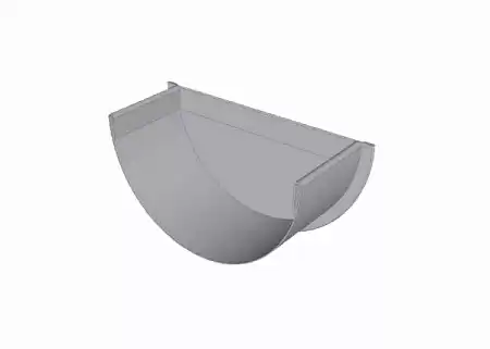 Заглушка желоба коттеджная D125 мм, Zn + порошк.покраска, цвет RAL 7004 (сигнально-серый)