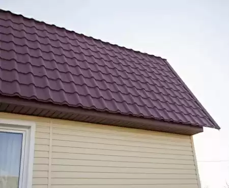 Металлочерепица Гранд Лайн / Grand Line, коллекция Kamea, 0,5 Rooftop бархат Zn 180, цвет RAL 8017 (шоколад)
