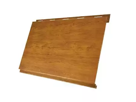 Металлический сайдинг Гранд Лайн / Grand Line профиль Вертикаль, Print premium 0.45, цвет Golden Wood (Золотой дуб)