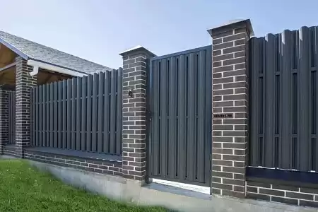 Штакетник металлический полукруглый 122 мм RAL 7024 графит