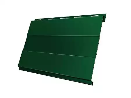 Металлический сайдинг Гранд Лайн / Grand Line профиль Вертикаль, Satin 0.5, цвет Ral 6005 (зеленый мох)