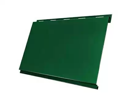 Металлический сайдинг Гранд Лайн / Grand Line профиль Вертикаль, Satin 0.5, цвет Ral 6005 (зеленый мох)
