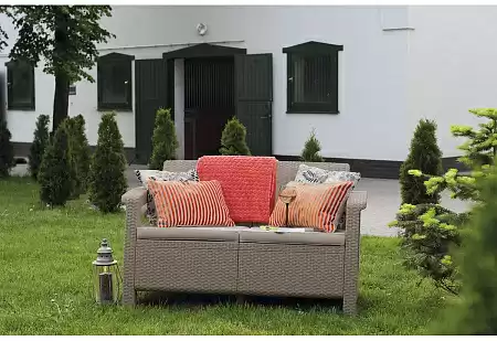 Диван двухместный Corfu love seat Allibert (Аллиберт), цвет коричневый