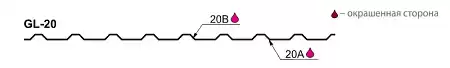 Профнастил С20А Гранд Лайн / Grand Line 0.5 GreenCoat Pural Zn 275, цвет RR 750 кирпично-красный (RAL 8004)
