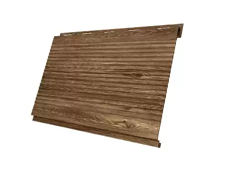 Металлический сайдинг Гранд Лайн / Grand Line профиль Вертикаль, Print elite 0.45, цвет Nutwood (Орех)