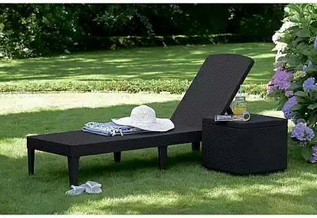 Шезлонг садовый Jaipur Sun lounger Allibert (Аллиберт), цвет коричневый
