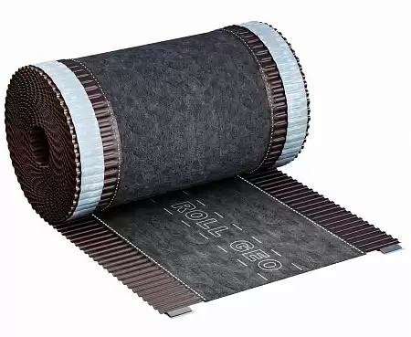 Коньковая лента Eurovent ROLL GEO, 180 мм x 5 м, RAL 8019 темно-коричневый