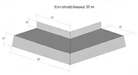 Угол отлива внешний Grand Line (Гранд Лайн), PE, 50 мм