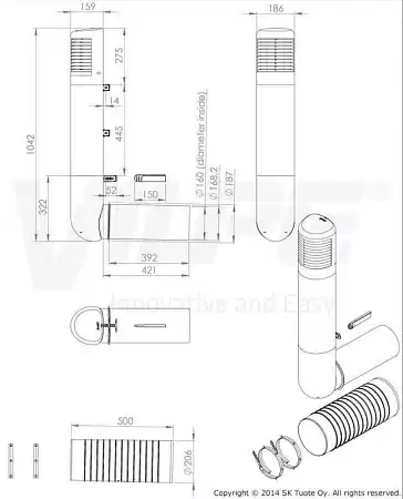 ROSS-дефлектор D160/170мм (160мм) Vilpe (Вилпе), белый "маляр"