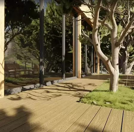 Террасная доска Decking Urban, 3000x150x24 мм, орех (Медовый Клен)