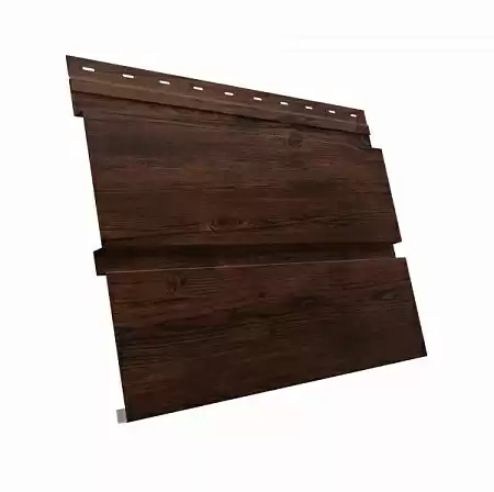 Металлический сайдинг Гранд Лайн / Grand Line профиль Квадро Брус, Print elite 0.45, цвет Cherry Wood (Бразильская вишня)