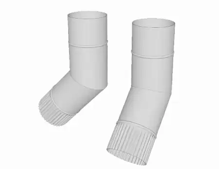 Колено фальц D120 мм, Zn + порошк.покраска, цвет RAL 9003 (сигнально-белый)