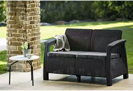 Диван двухместный Corfu love seat Allibert (Аллиберт), цвет коричневый