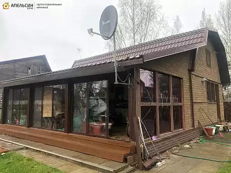 Монтаж фасада плиткой Hauberk в СНТ Разлив