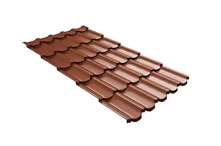 Волновой профиль Grand Line Kvinta plus 3D, 0,45 PE, Zn 100, RAL 8004 терракота