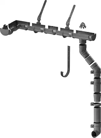 Соединитель желоба D120 мм Деке Премиум / Docke Premium, цвет графит (Ral 7024)