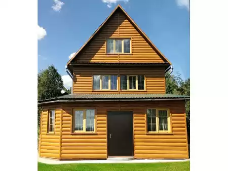 Металлический сайдинг Гранд Лайн / Grand Line профиль Блок-хаус new, Print elite 0.45, цвет Choko Wood (Шоколадное дерево)