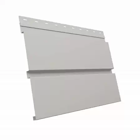 Металлический сайдинг Гранд Лайн / Grand Line профиль Квадро Брус, GreenCoat Pural Matt 0.5, цвет RR 21 светло-серый (RAL 7040)