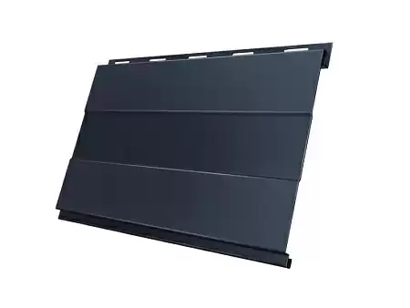 Металлический сайдинг Гранд Лайн / Grand Line профиль Вертикаль, GreenCoat Pural Matt 0.5, цвет RR 23 темно-серый (RAL 7024)