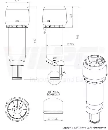Р-Вентилятор ECo 190/125/700 Vilpe (Вилпе) на постоянном токе, коричневый