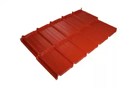 Металлочерепица BudMat (БудМат), коллекция Мурано, X-Matt 0.5, цвет 742 (кирпичный)