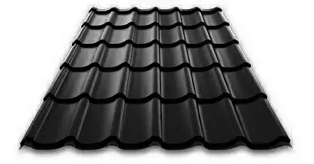 Металлочерепица Руукки Ruukki Monterrey Standart 0,5 Pural Matt BT, Zn 275 (чёрный) RR33