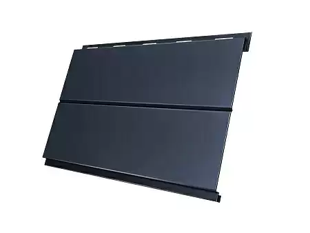Металлический сайдинг Гранд Лайн / Grand Line профиль Вертикаль, Drap 0.45, цвет Ral 7024 (мокрый асфальт)