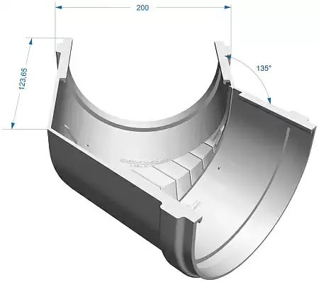 Угловой элемент 135°, D120 мм Деке Премиум / Docke Premium, цвет каштан (Ral 8017)