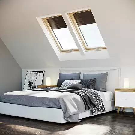 Деревянное двухкамерное мансардное окно с вентклапапном Dakea KAV B1500 C2A, 55x78
