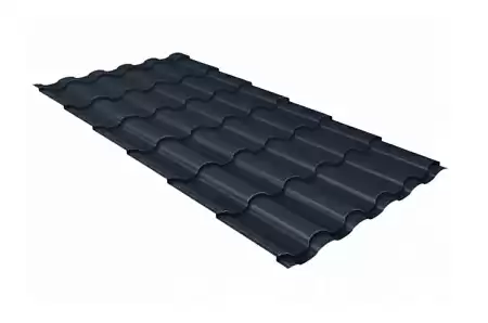 Металлочерепица Grand Line Kredo, 0,5 Velur X, RAL 7024 мокрый асфальт