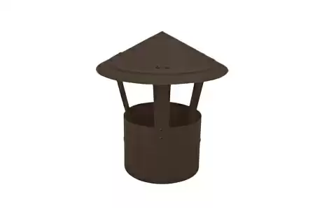 Дымник (колпак) на трубу круглый Grand Line d220, 0.5 Satin, RR 32 (темно-коричневый)