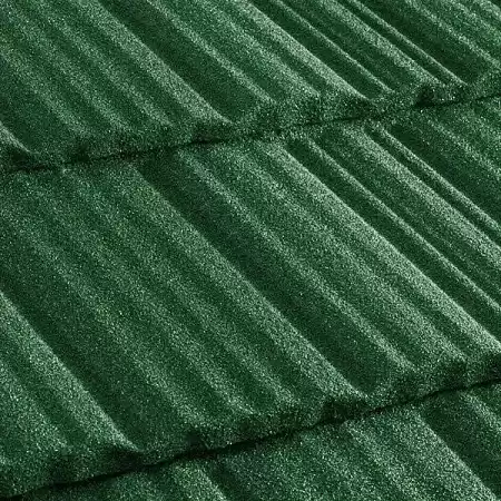 Композитная черепица Метротайл (Metrotile) серия MetroShake II, цвет зеленый, 1330х410 мм