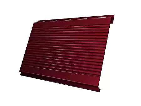Металлический сайдинг Гранд Лайн / Grand Line профиль Вертикаль, Satin 0.5, цвет Ral 3005 (красное вино)