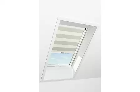 Штора рулонная затемняющая Roto ZRV M, 114x118, полосы белый