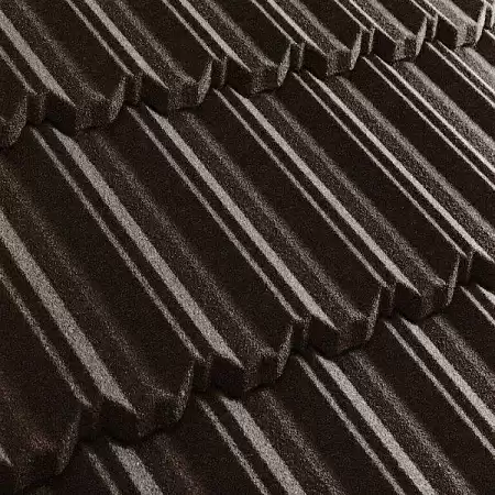 Композитная черепица Метротайл (Metrotile) серия MetroClassic, цвет айрон-барк, 1330х410 мм
