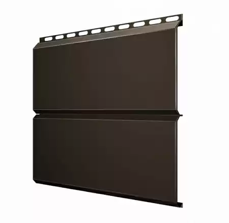 Металлический сайдинг Гранд Лайн / Grand Line профиль ЭкоБрус, GreenCoat Pural 0.5, цвет RR 32 темно-коричневый (RAL 8019)