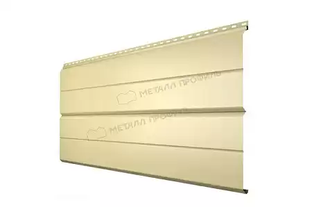 Металлический сайдинг Металл Профиль L брус XL Накатка, 0.5 NormanMP, RAL 1014 слоновая кость