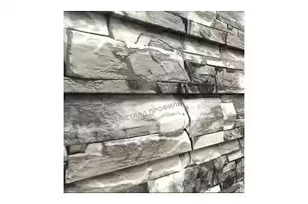 Металлический сайдинг Металл Профиль L брус XL Накатка, 0.5 ECOSTEEL, белый камень