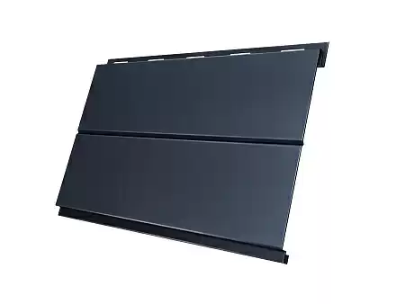Металлический сайдинг Гранд Лайн / Grand Line профиль Вертикаль, GreenCoat Pural Matt 0.5, цвет RR 23 темно-серый (RAL 7024)