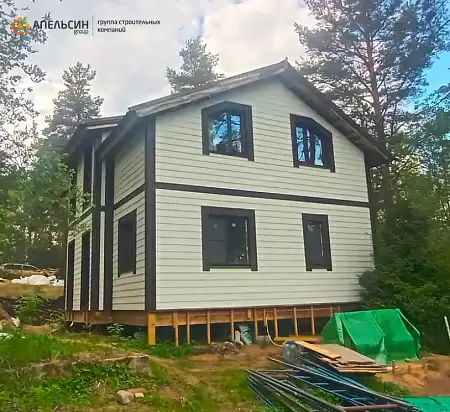Монтаж фасада фиброцементным сайдингом CM Bord в пос. Орехово