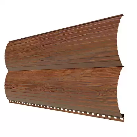 Металлический сайдинг Металл Профиль Woodstock Трапеция, 0.5 ECOSTEEL, мореный дуб