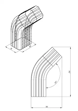 Колено трубы гофрированное Vortex / Вортекс Гранд Лайн, Pe, цвет RR 32 (темно-коричневый)