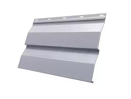 Металлический сайдинг Гранд Лайн / Grand Line профиль Корабельная доска, Satin 0.5, цвет Ral 9006 (светлый алюминий)