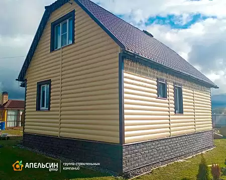 Монтаж фасада панелями Альта Профиль в д. Лопухинка