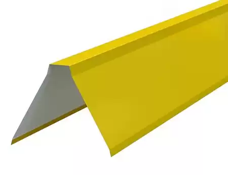 Планка конька плоского Металл Профиль, Pe 0.45, 155x155x2000 мм, желтый цинк