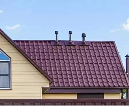 Металлочерепица Гранд Лайн / Grand Line, коллекция Kamea, 0,5 Rooftop бархат Zn 180, цвет RAL 8017 (шоколад)