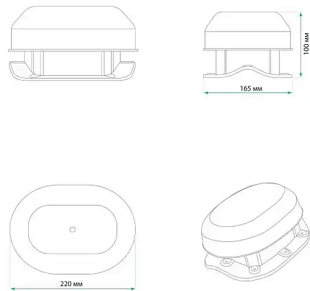 Аэратор скатный Aero-Vent Wave Krovent (Кровент) для металлочерепицы, красный