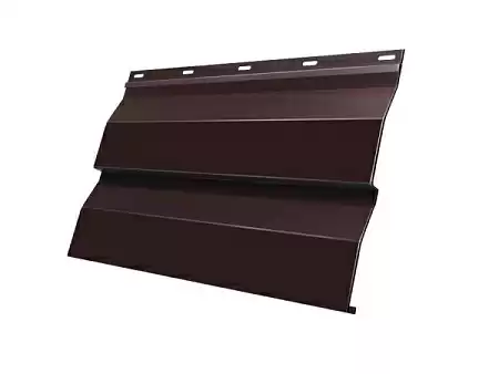 Металлический сайдинг Гранд Лайн / Grand Line профиль Корабельная доска, GreenCoat Pural 0.5, цвет RR 887 шоколадно-коричневый (RAL 8017)