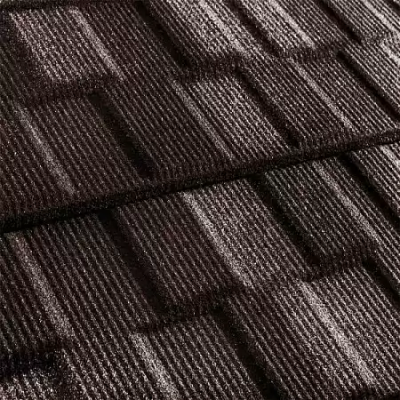 Композитная черепица Метротайл (Metrotile) серия MetroViksen, цвет Коричневый, 1330х410 мм